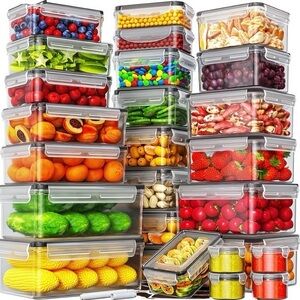 54pc Clear Plastic Food Storage Containers Set